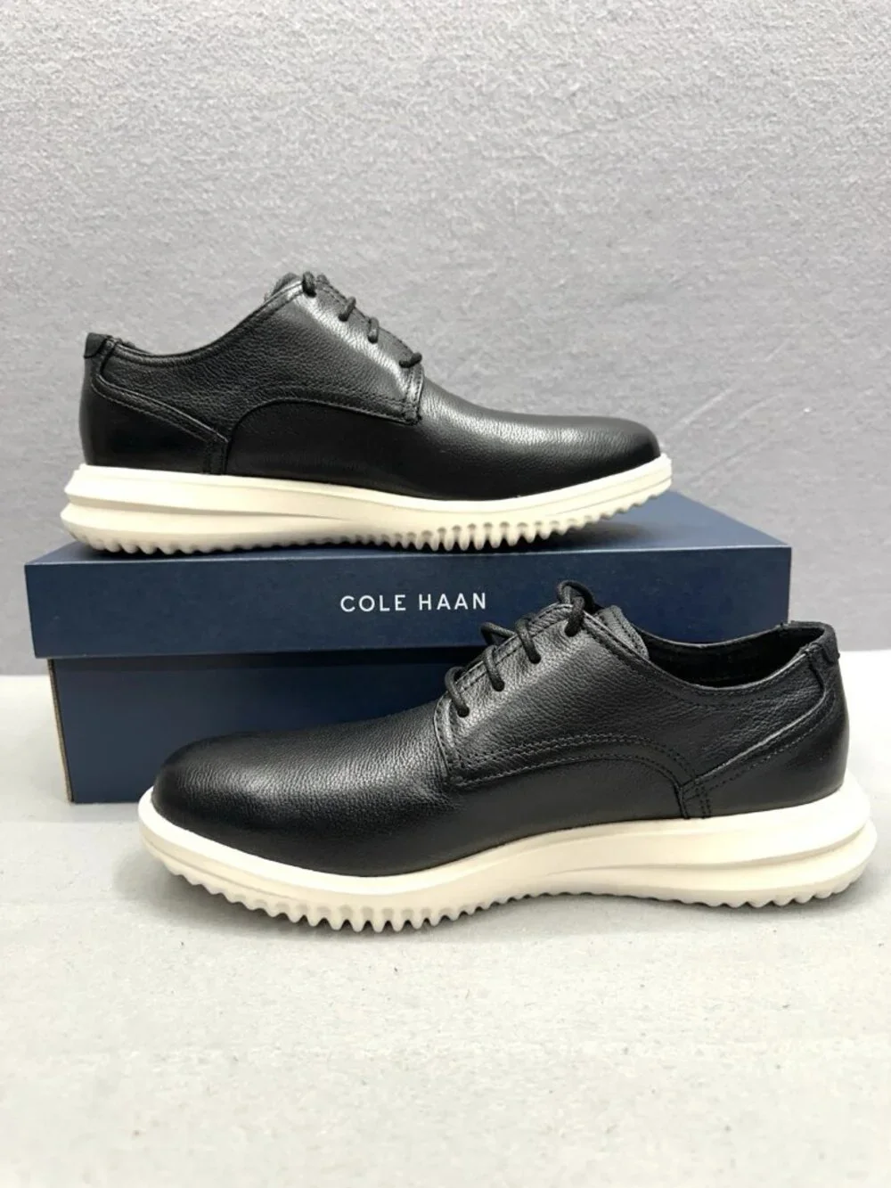 Cole Haan Grand+ Shoes Mens Size 8 M Leather Plain Toe Oxford C36934 NIB